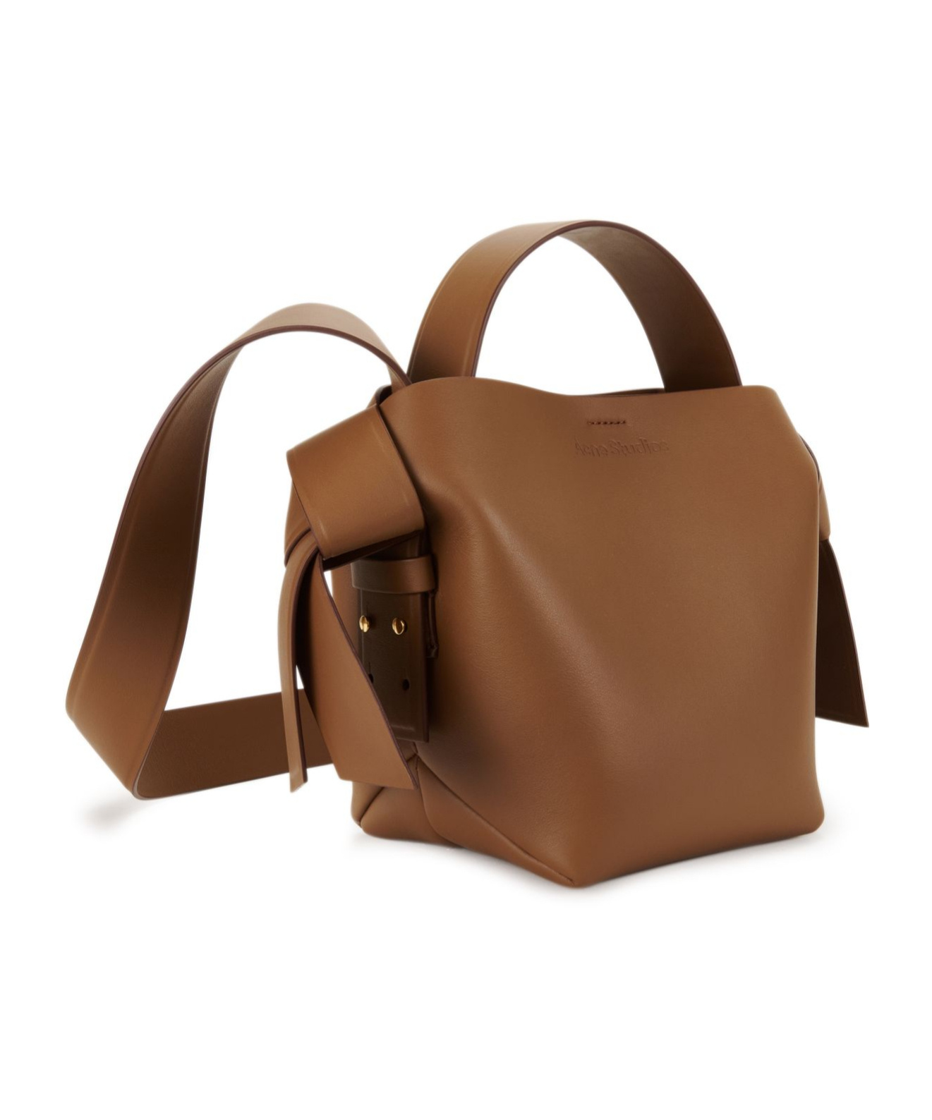 Acne Studios Musubi Mini Leather Shoulder Bag In Brown