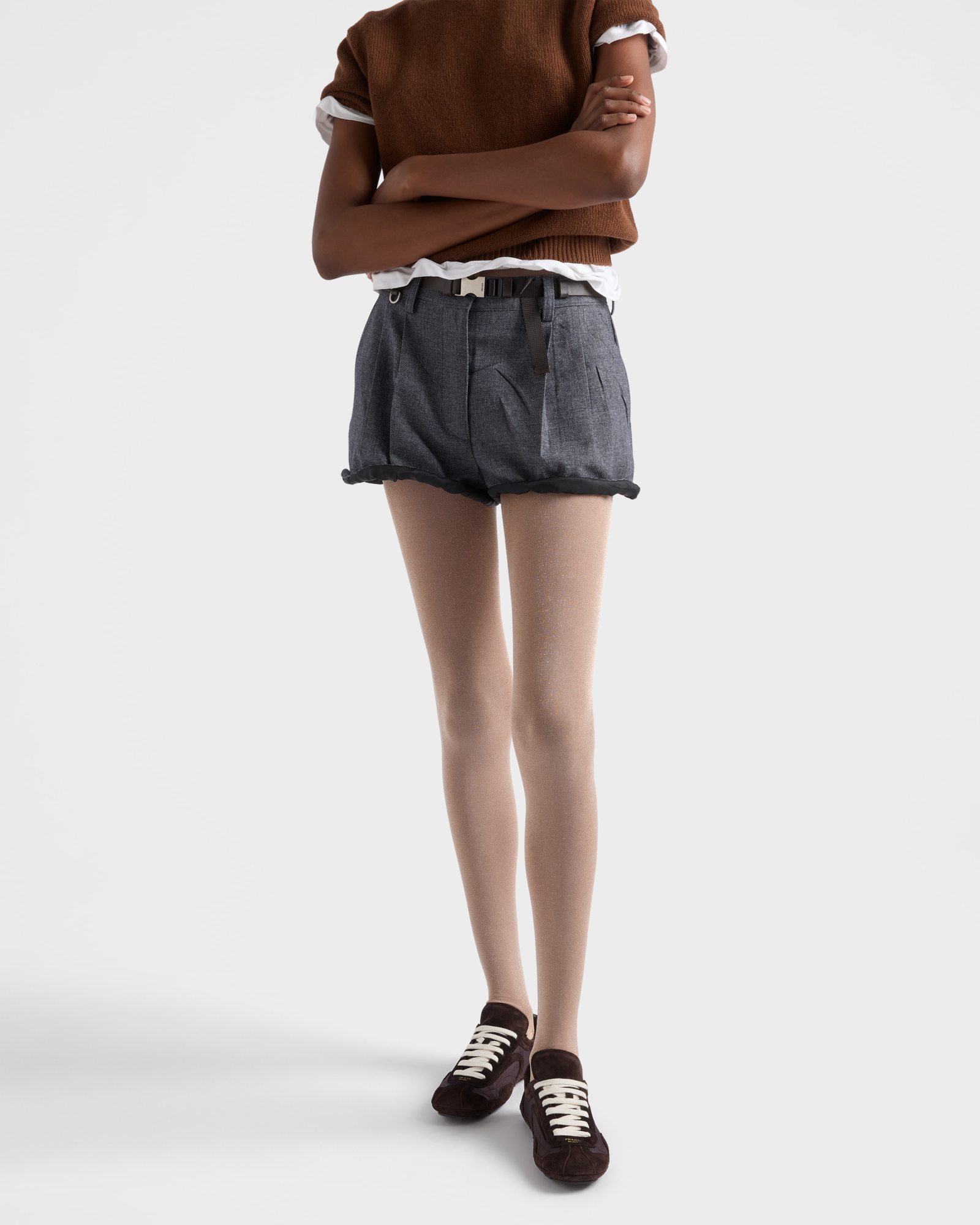 Prada Montecarlo Re-edition 2005 Suede And Re-nylon Sneakers In Brown