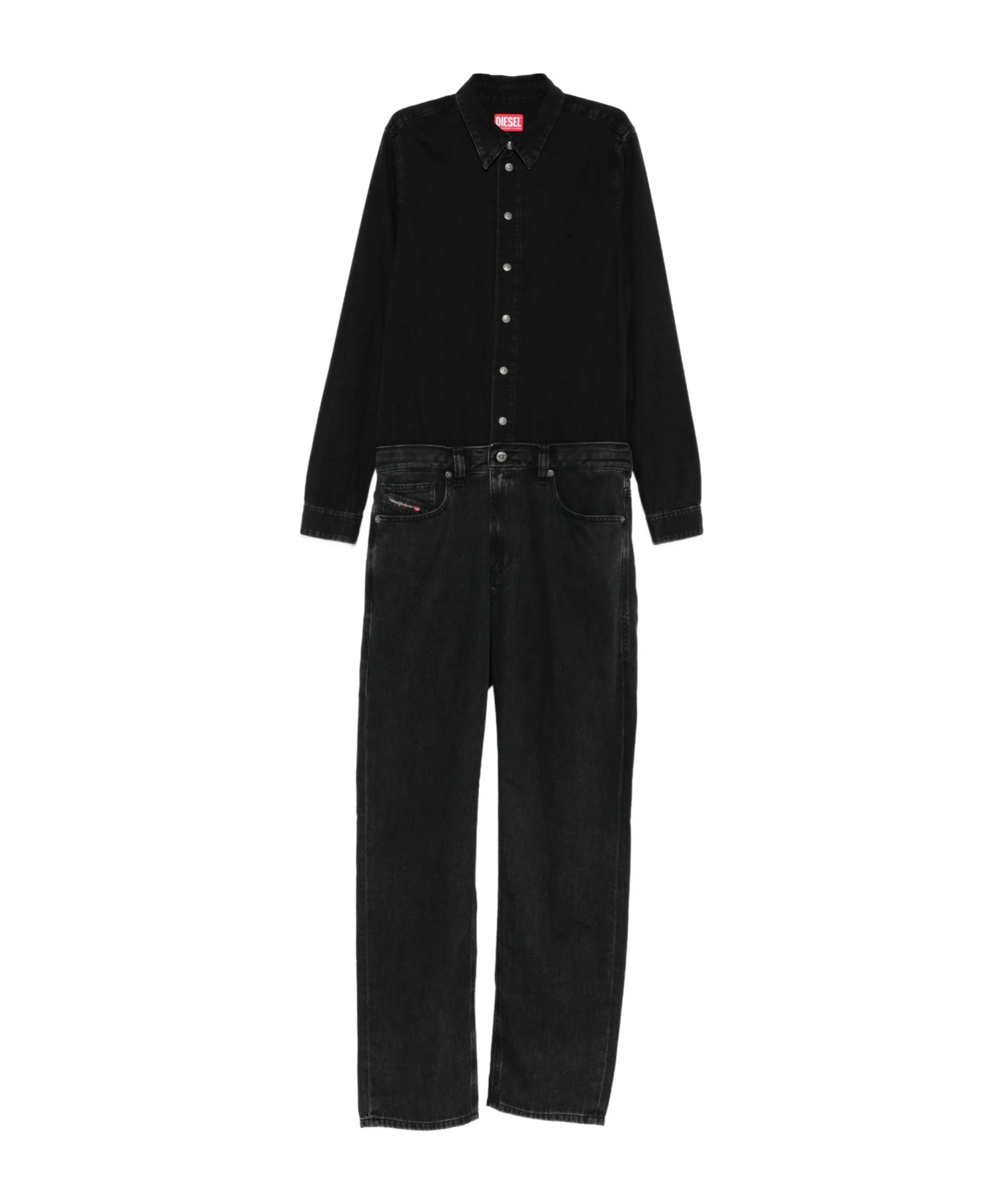 Diesel Button-fastening Jumpsuit In Black