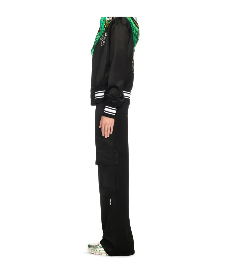 Off-white Black Toybox Satin Cargo Pants In Black