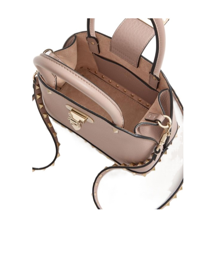 Valentino Garavani Women Small Leather Rockstud Handbag In Nude