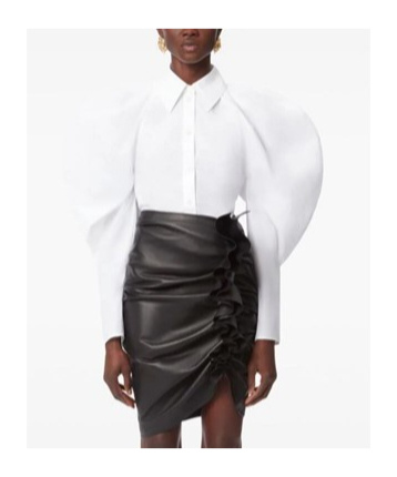 Nina Ricci Woman Shirt Black Size 6 Cotton In White