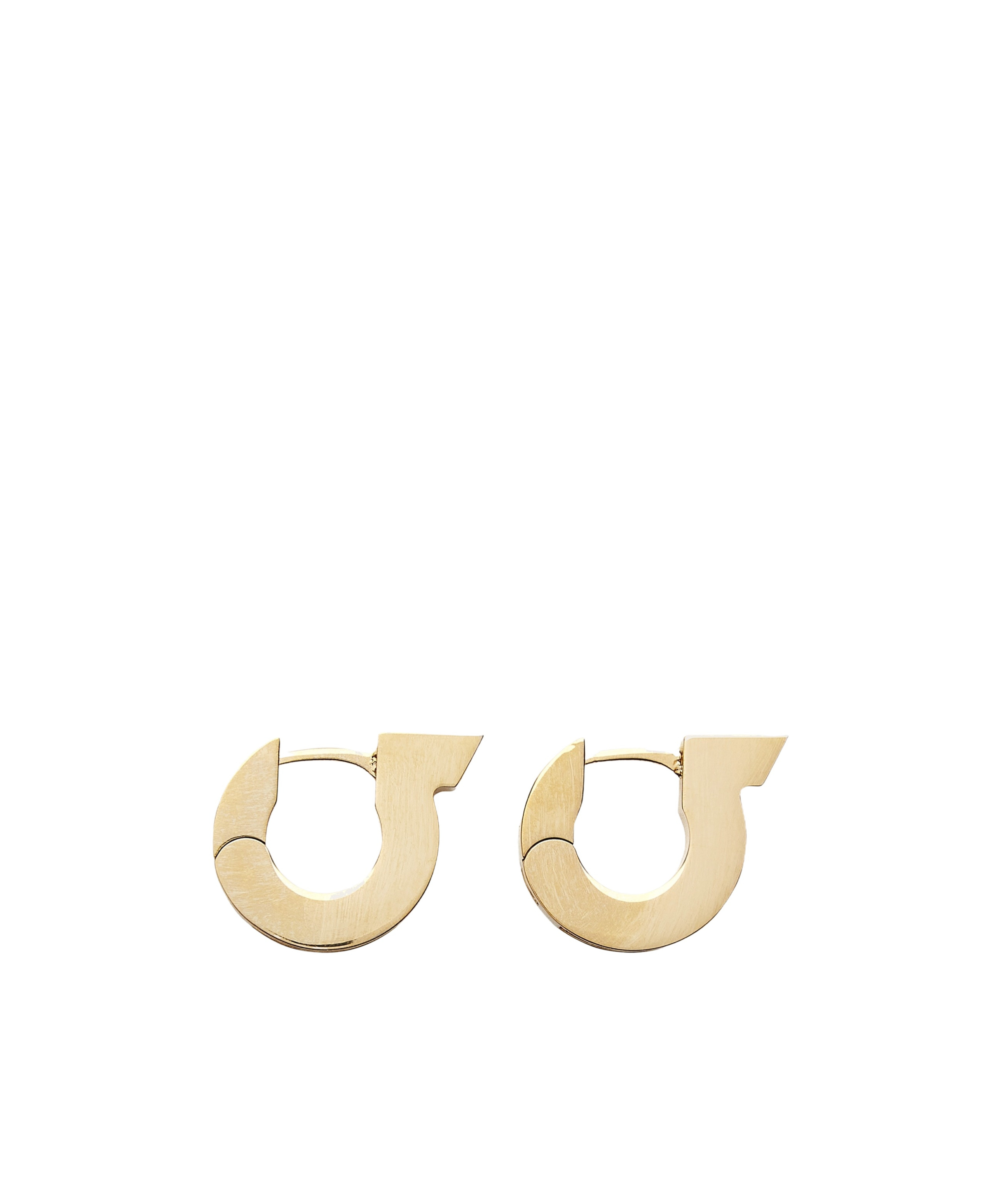 Ferragamo Gancini Crystal Hoop Earrings In Yellow