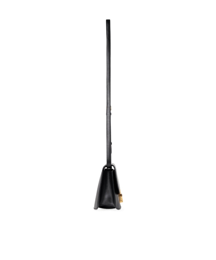 The Row Sofia Leather Shoulder Bag In Black