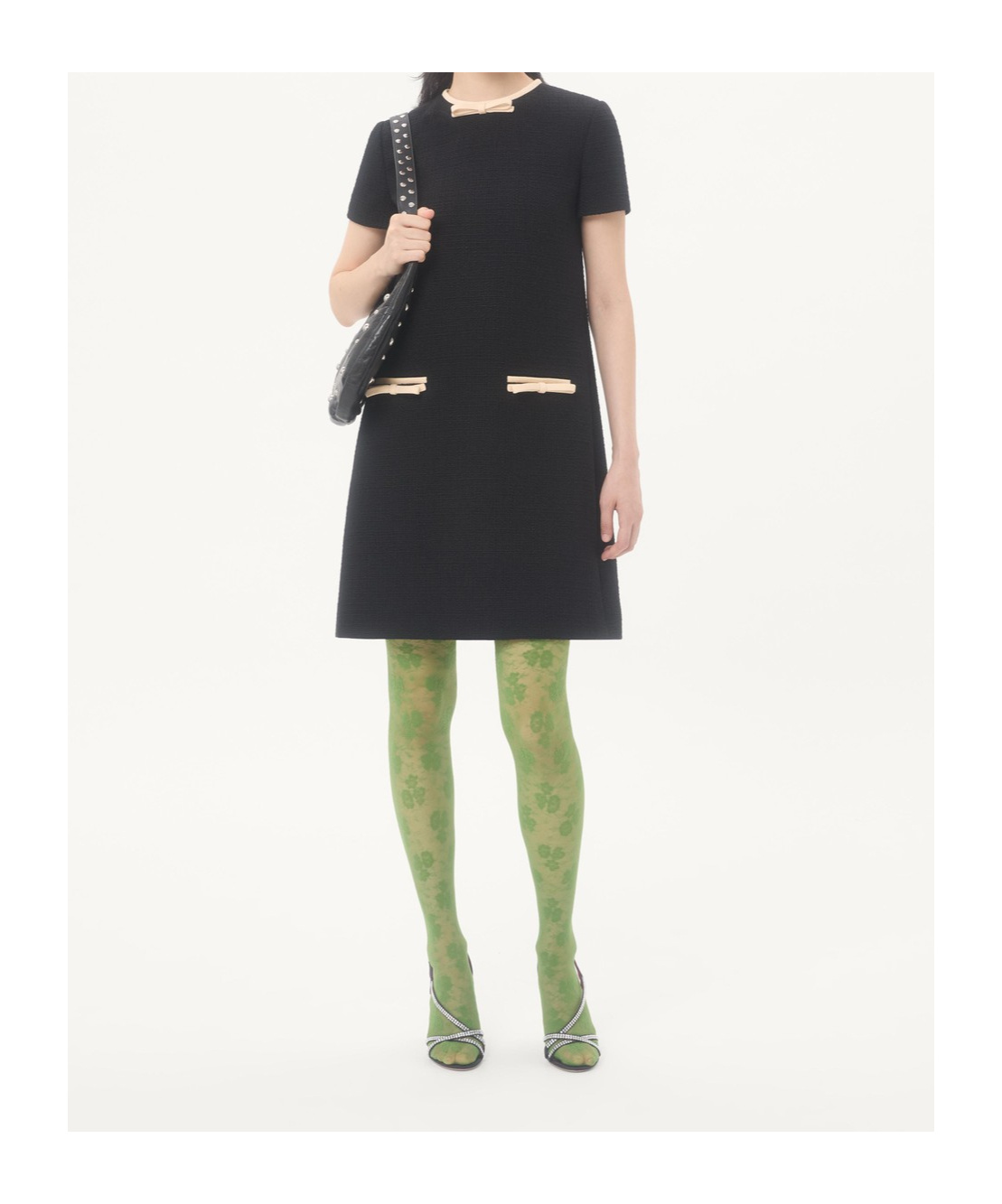 Valentino Short Dress In Plain Wool Tweed In Black