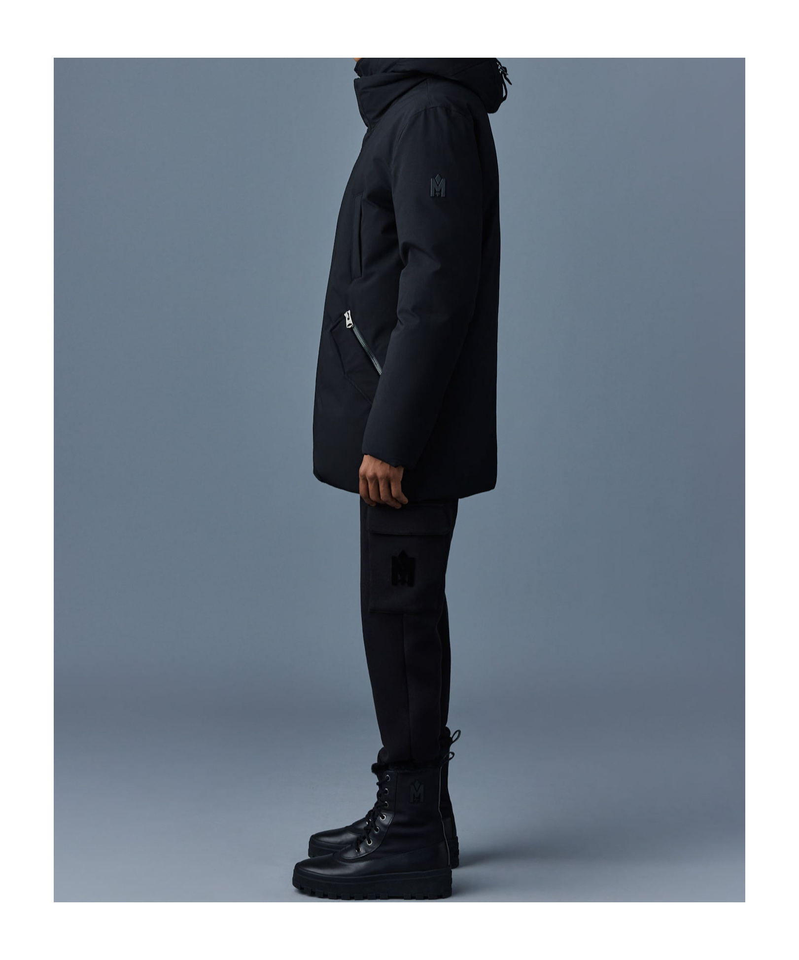 Mackage Hooded Down Jacket With Bib In Black