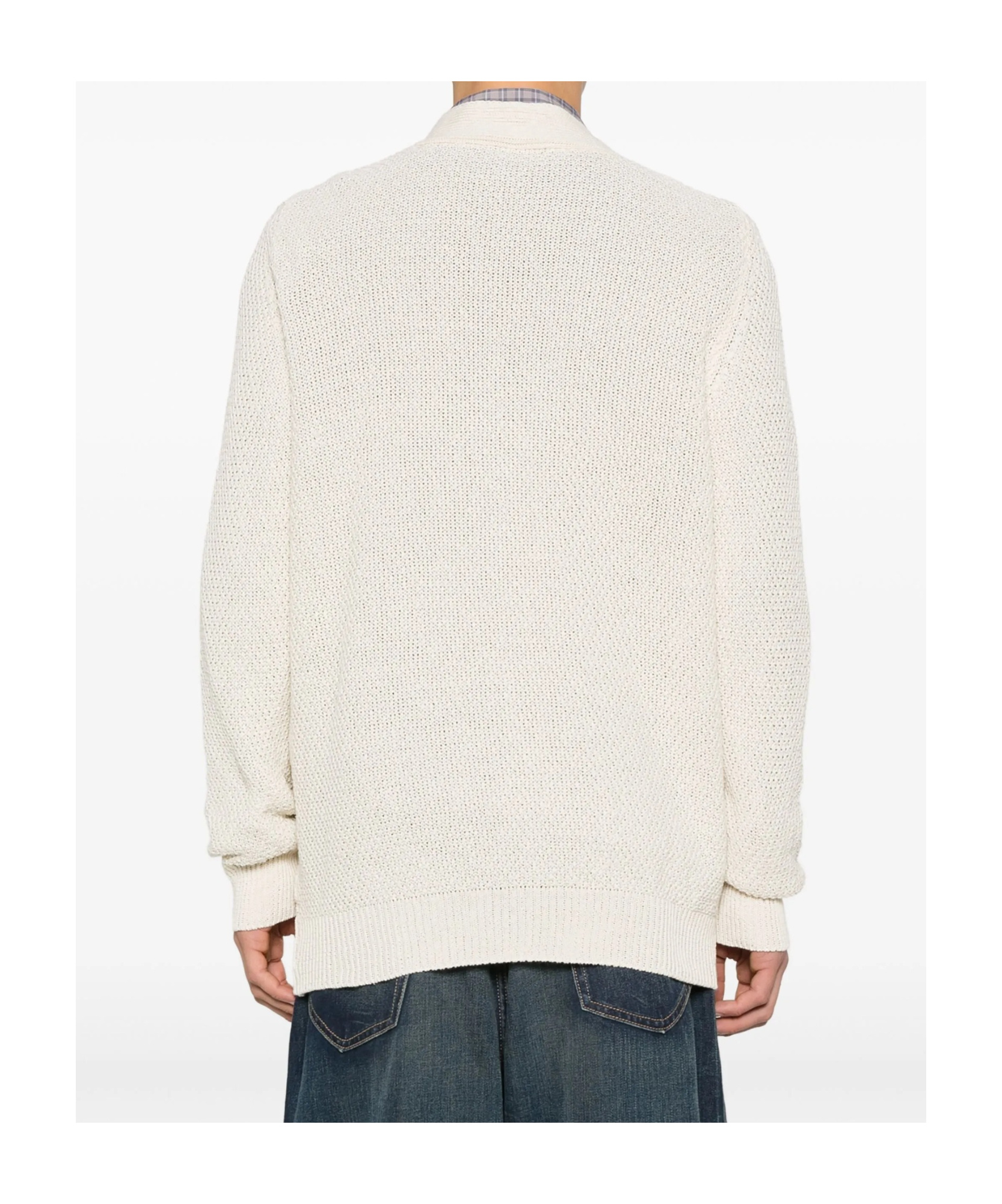 A Paper Kid Long-sleeved Knitted Cardigan In White