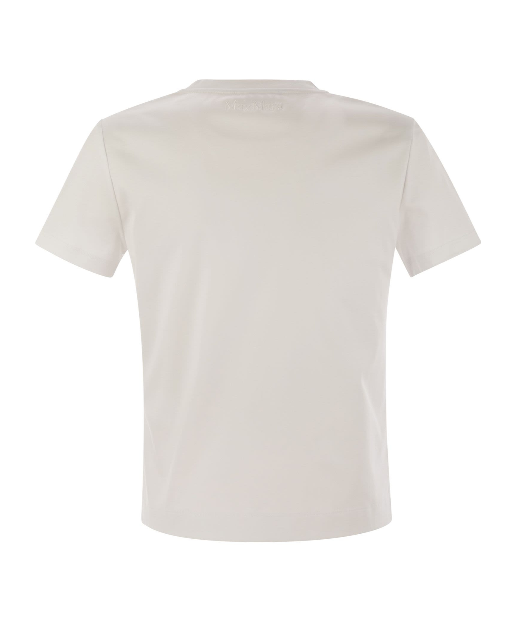 Max Mara Logo Embroidered Crewneck T-shirt In White