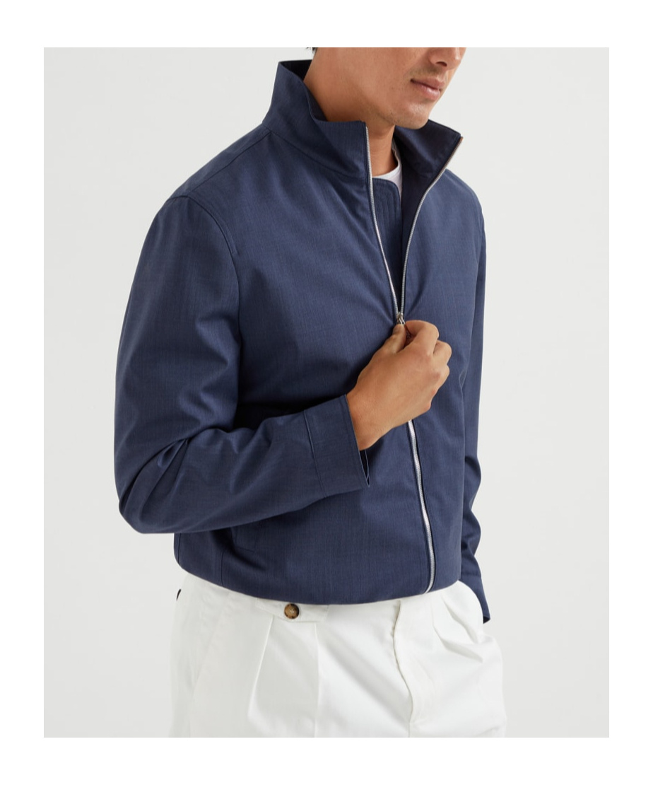 Brunello Cucinelli Cotton-blend Twill Bomber Jacket In Black