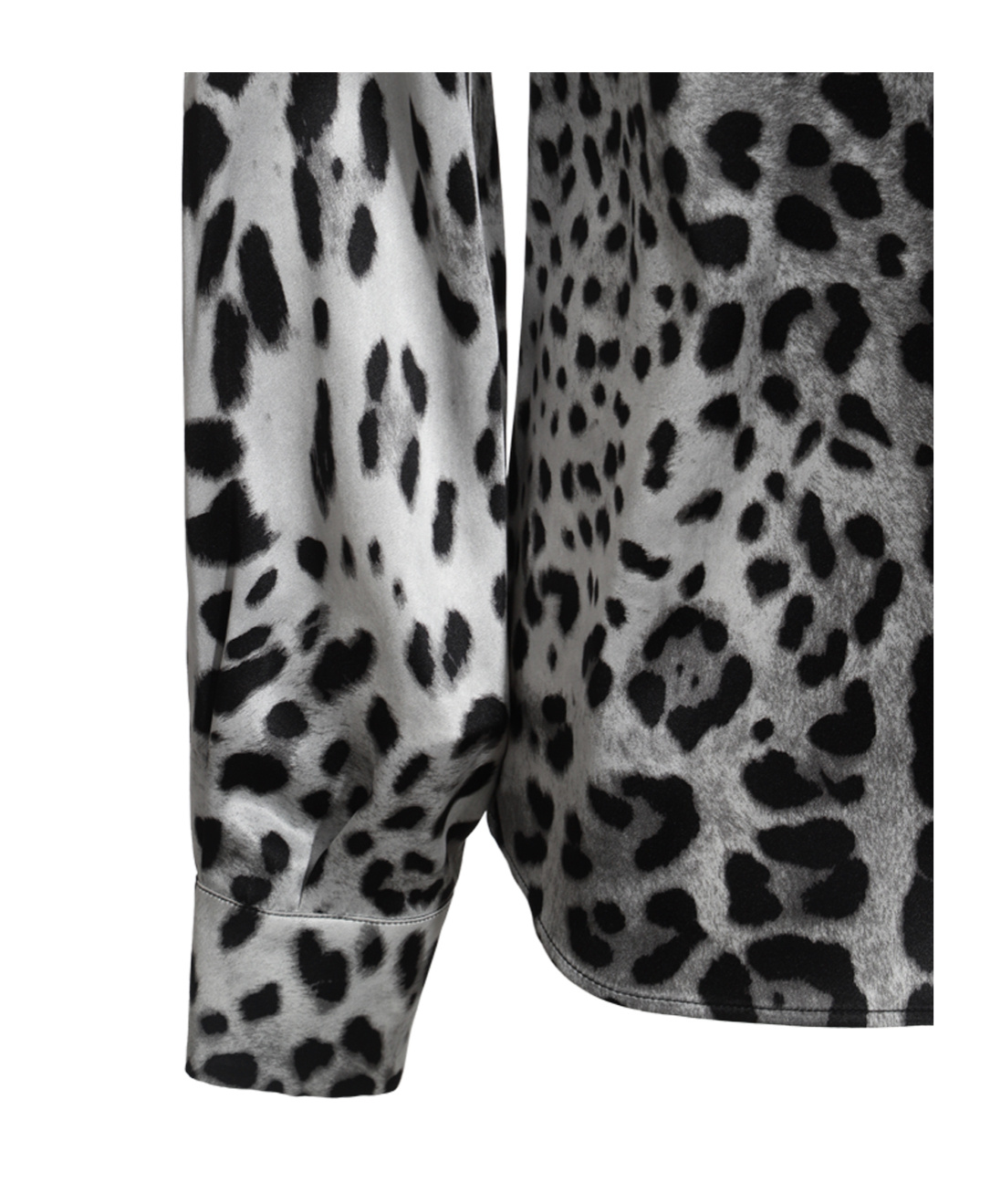 Dolce & Gabbana Animal Print Button Down Blouse In Gray