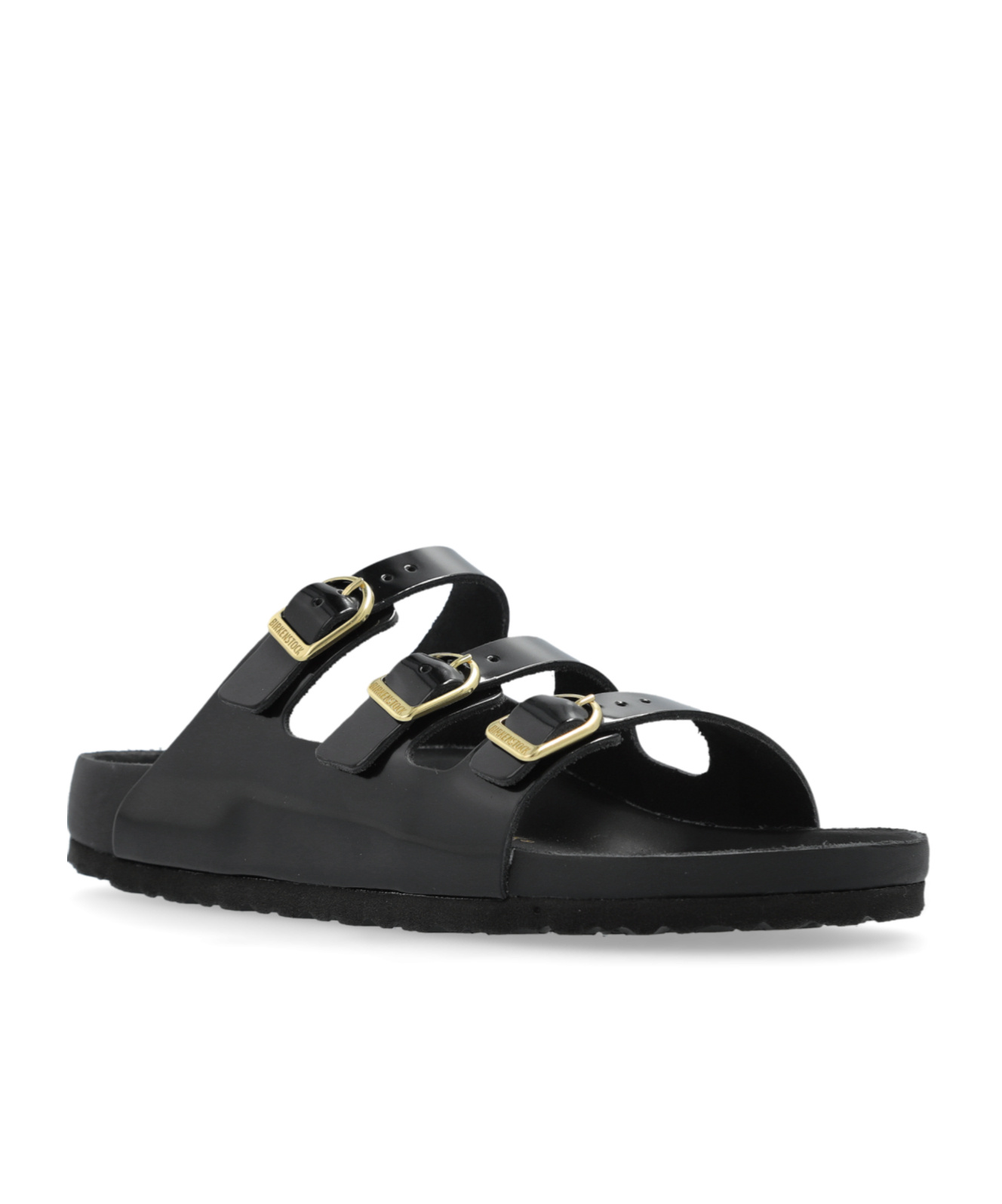 Shop Birkenstock Florida Three-buckle Slide Sandals In Black