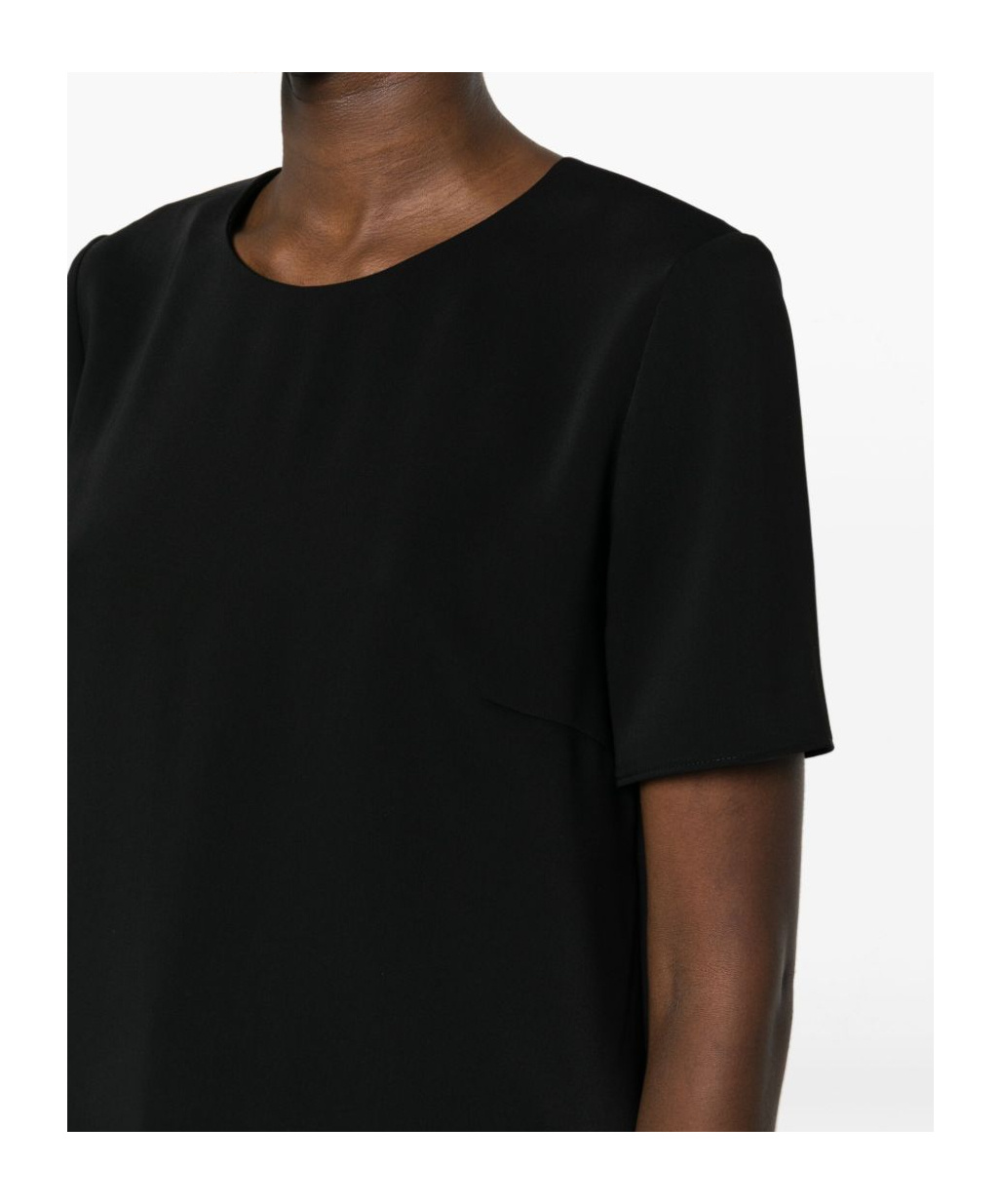 P.a.r.o.s.h Sheer Cady Blouse Split Hem Detail In Black