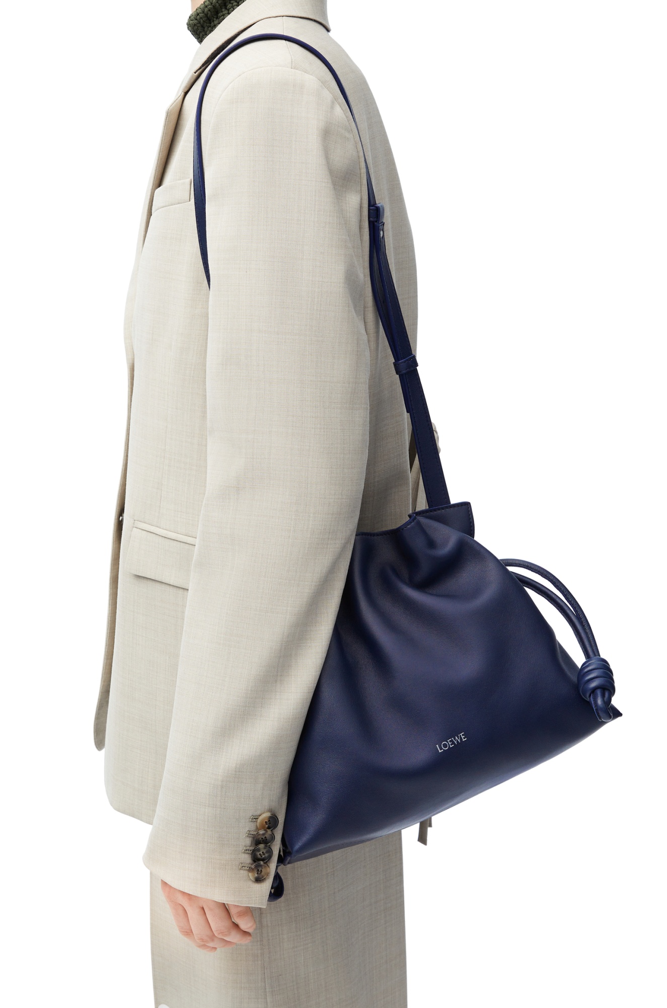 Loewe Medium Flamenco Clutch Bag In Blue