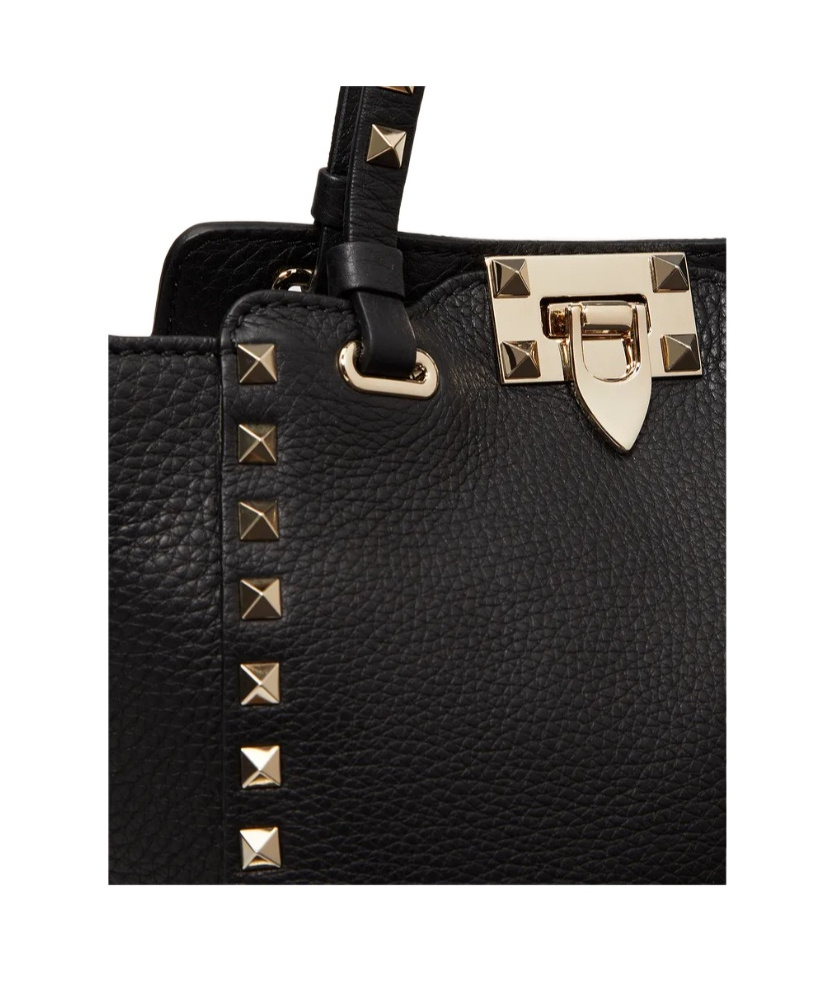 Valentino Small Rockstud Tote Bag In Black