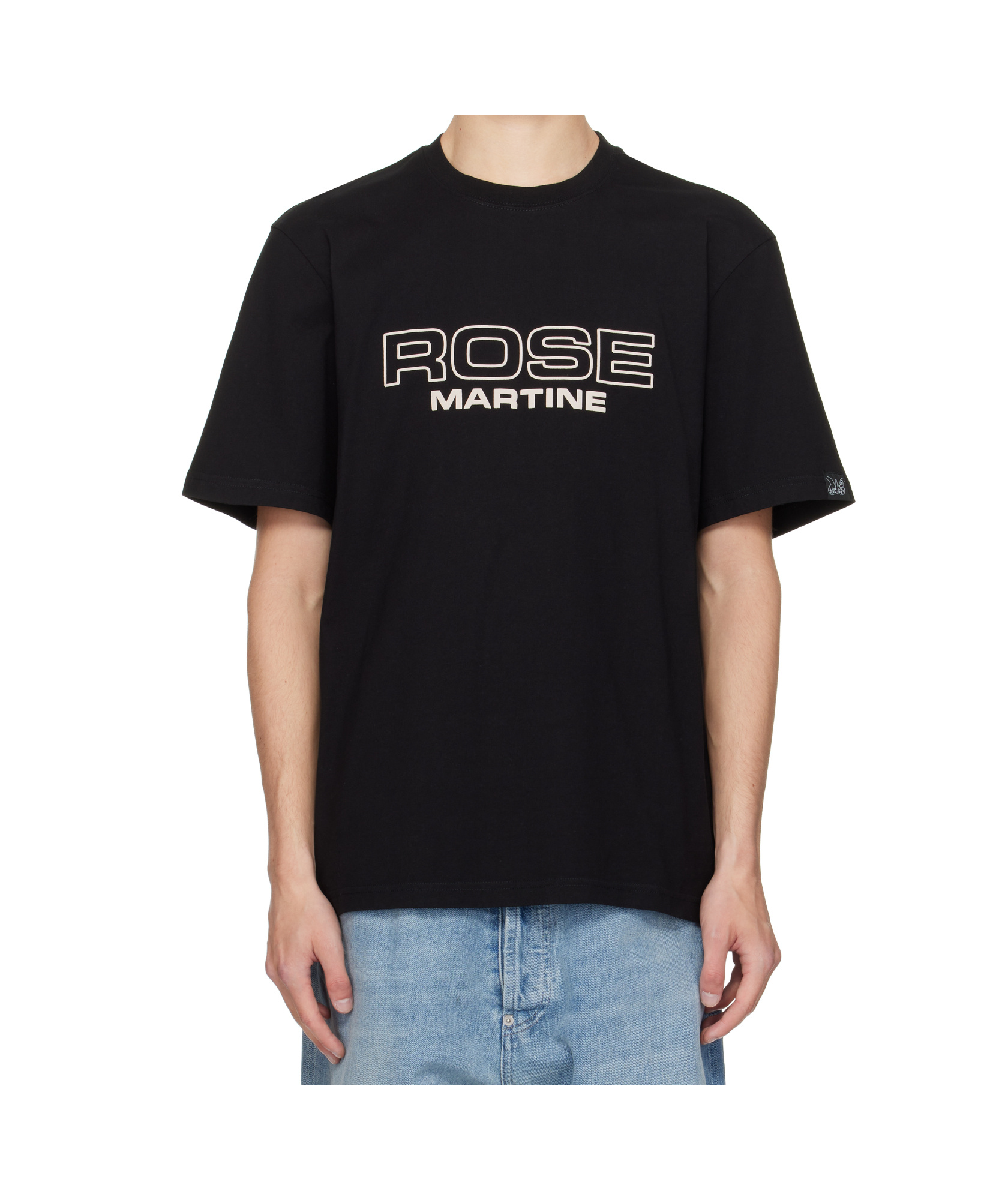 Martine Rose Black Short-sleeve T-shirt With Bold Front Print In Black