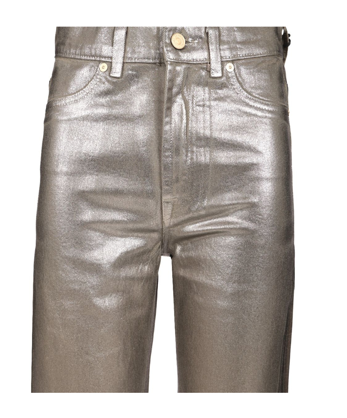 7 For All Mankind Logan Coated Trousers In Gold