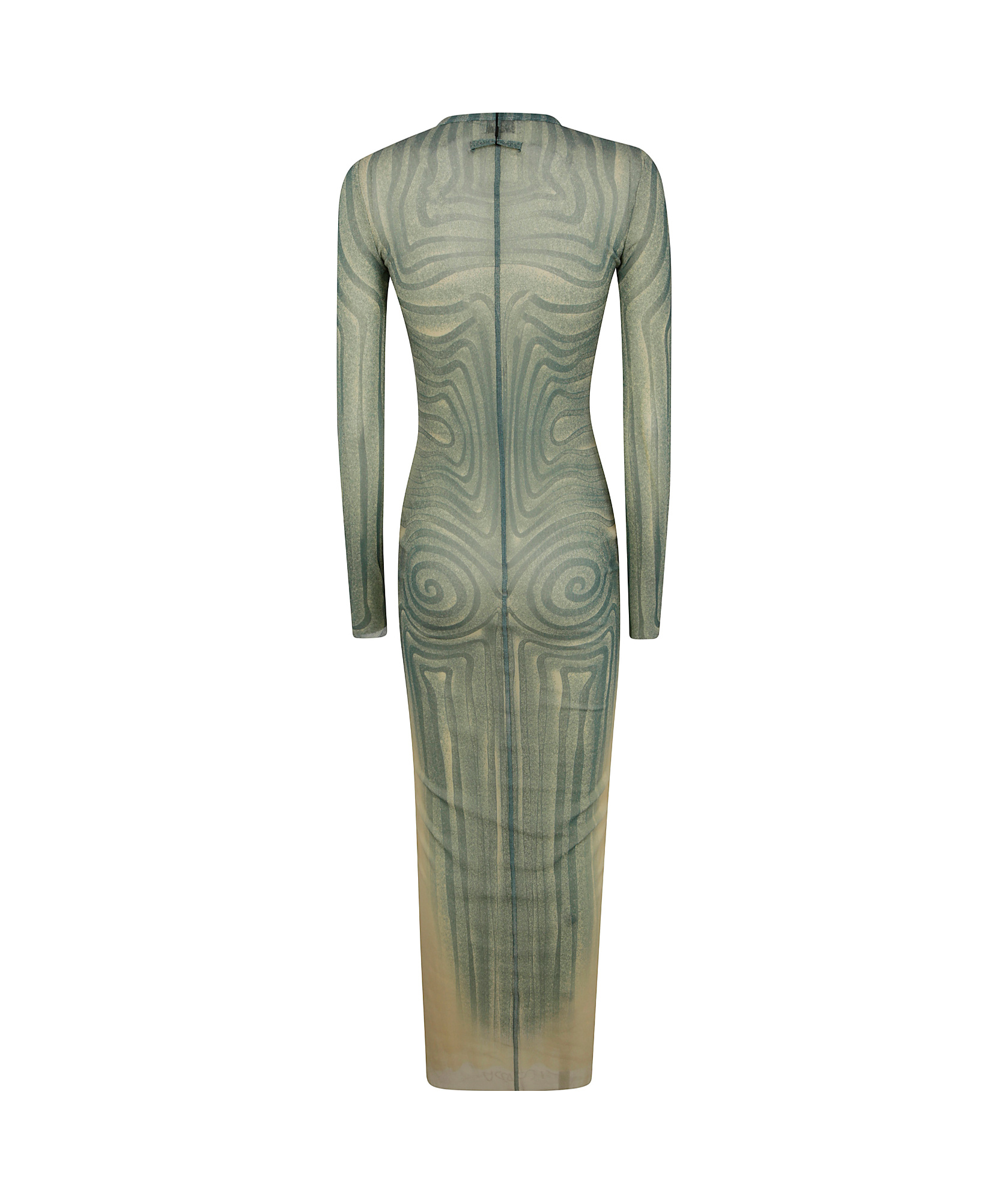 Shop Jean Paul Gaultier Spiral-print Maxi Dress In Green