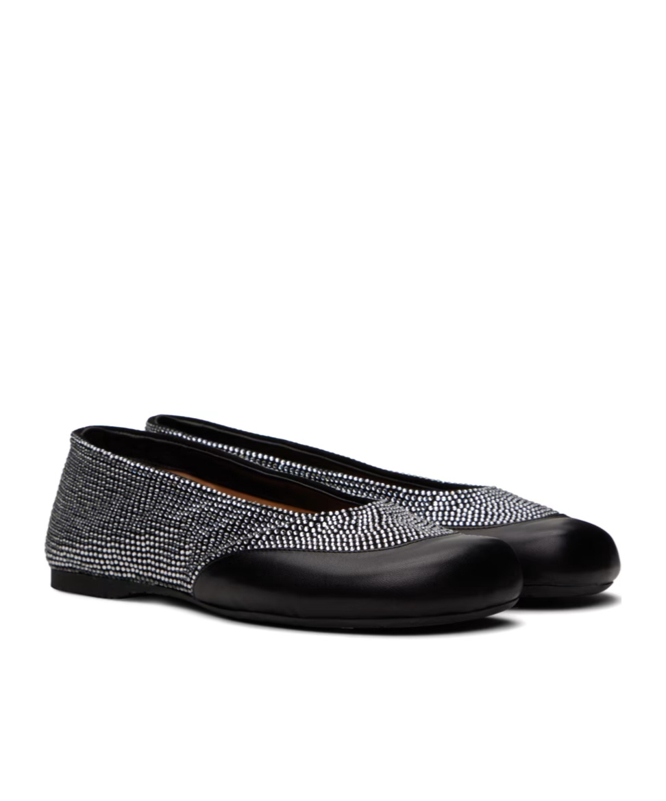 Jw Anderson Crystal Ballet Shoes In Black