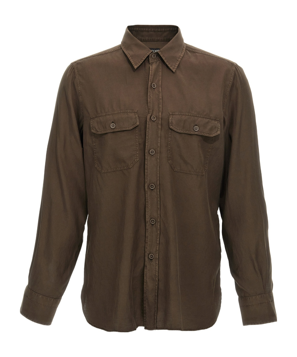 Shop Tom Ford Twill Shirt In Green