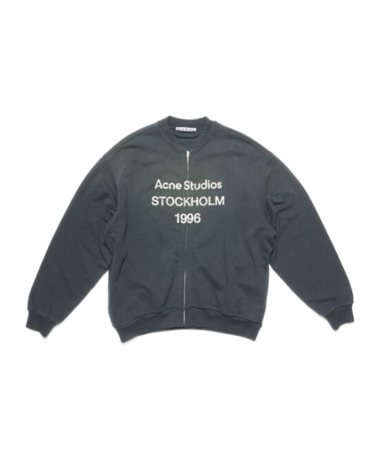 Acne Studios Long-sleeved Zipper Sweatshirt In Black