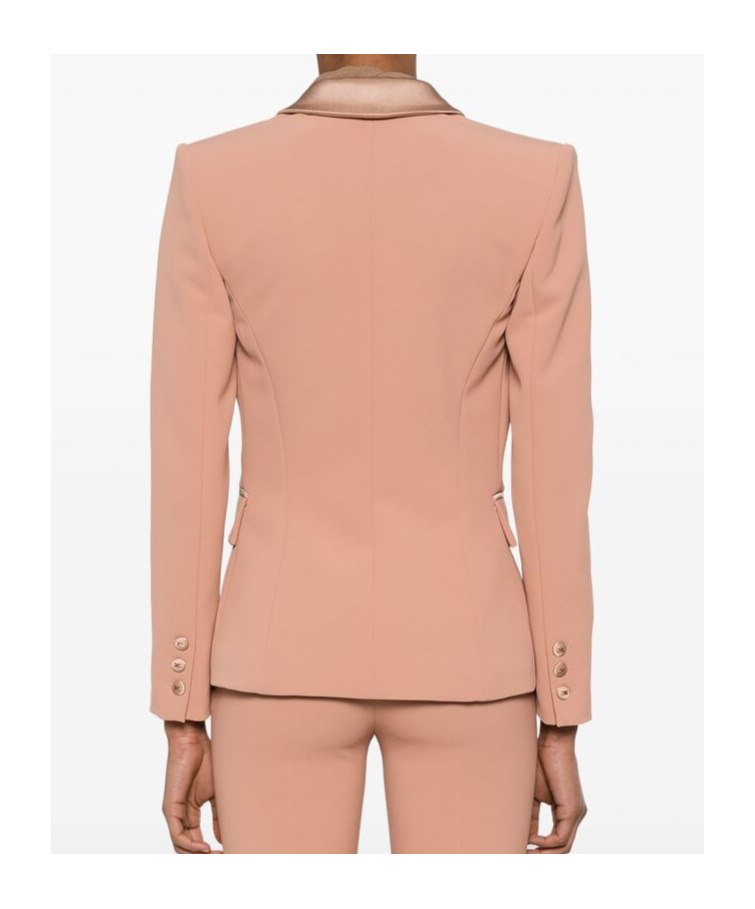 Elisabetta Franchi Crepe Blazer In Nude