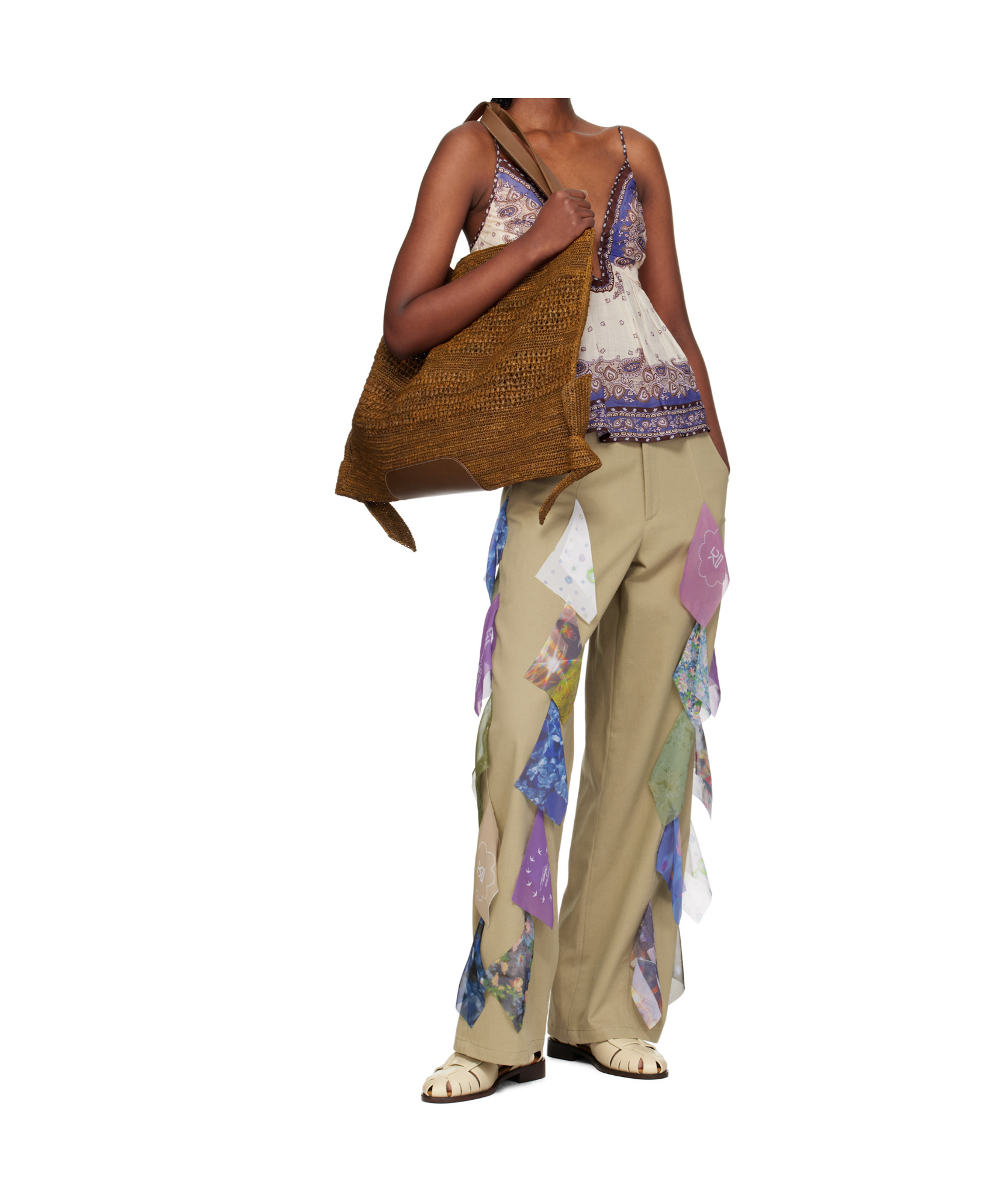 Hereu Double Handle Shoulder Bag In Tan