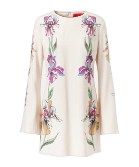 La Doublej Supremes Swing Floral Jersey Minidress In White