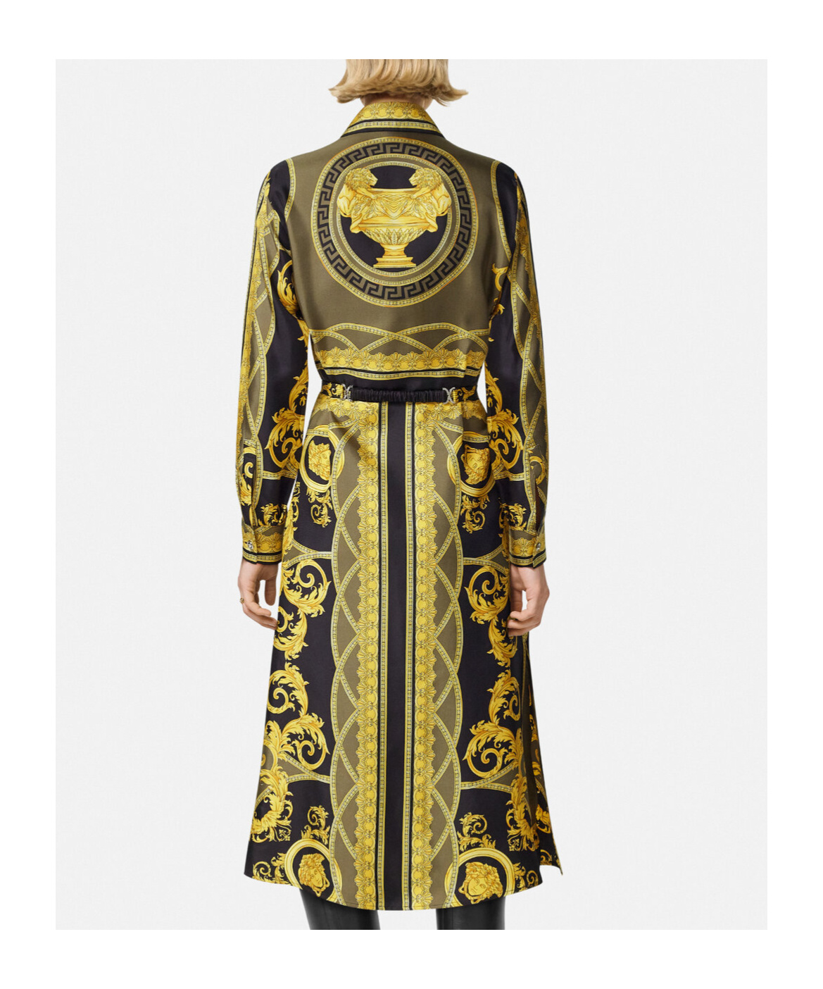 Versace Dress With La Coupe Des Dieux Print In Green