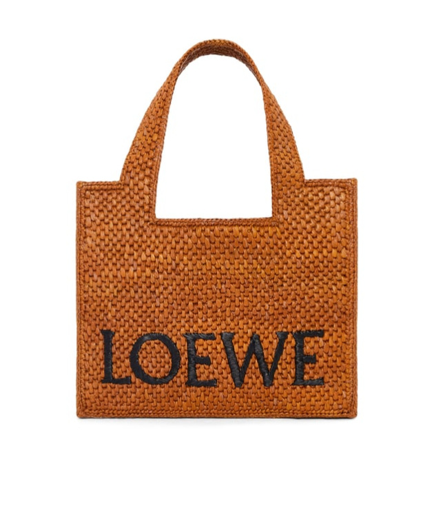 Loewe + Paula's Ibiza Small Embroidered Raffia Tote In Red