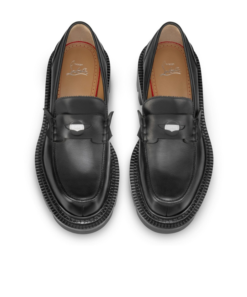 Christian Louboutin College Bow Chunky Round Toe Loafers In Black