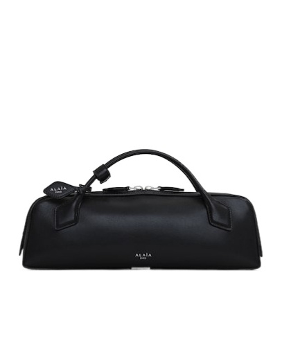 Alaïa Le Teckel Top-handle Bag In Grained Leather In Black