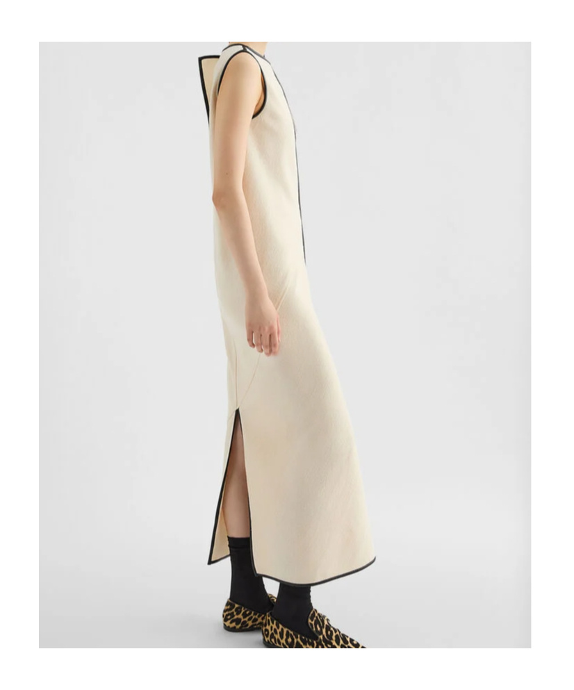 Jil Sander Contrasting-trim Maxi Dress In Neutral