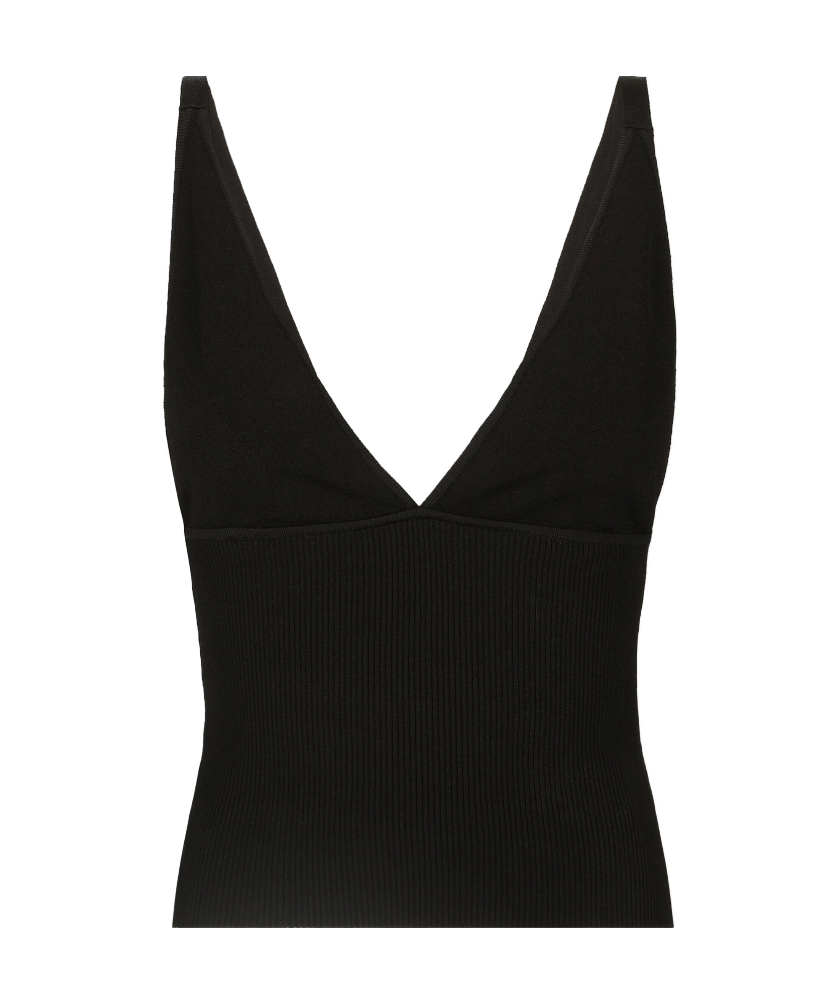 Dolce & Gabbana Ribbed-knit Cropped Tank Top In Black