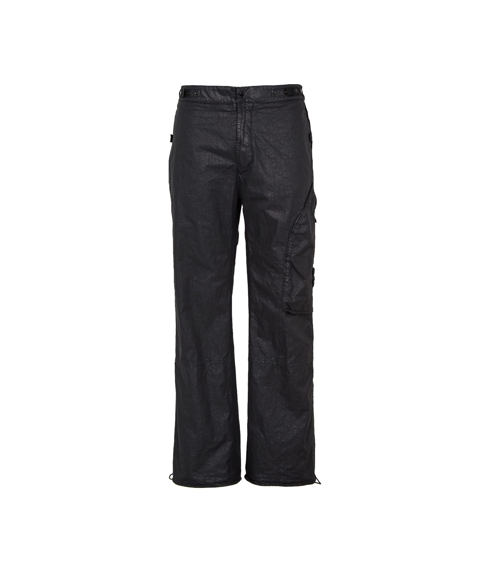 Stone Island Black Organic Look Nylon Panama-tc Cargo Pants
