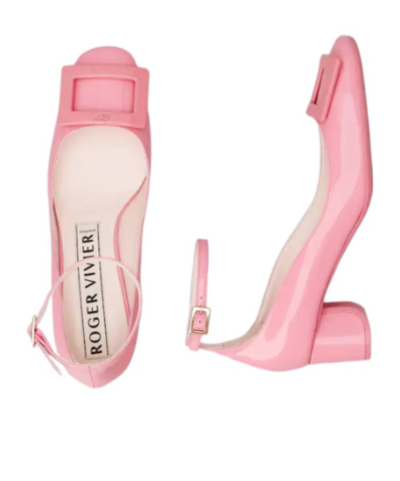 ROGER VIVIER ANKLE STRAP PUMPS IN PATENT LEATHER