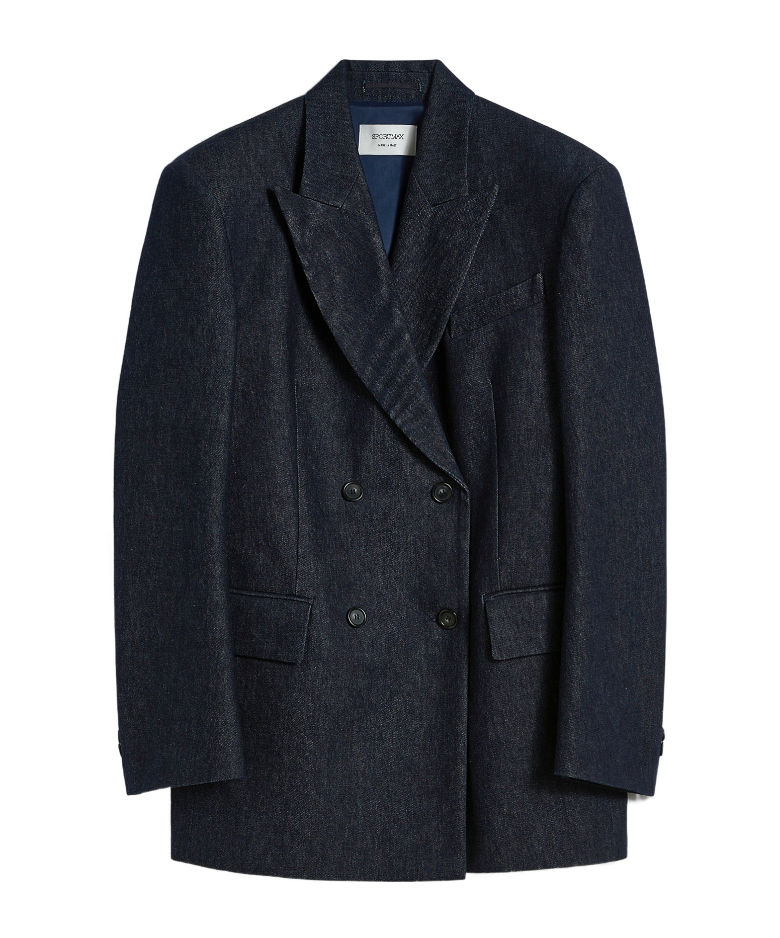 Sportmax Oversized Double-breasted Blazer Jackets And Coats Blue In Blue