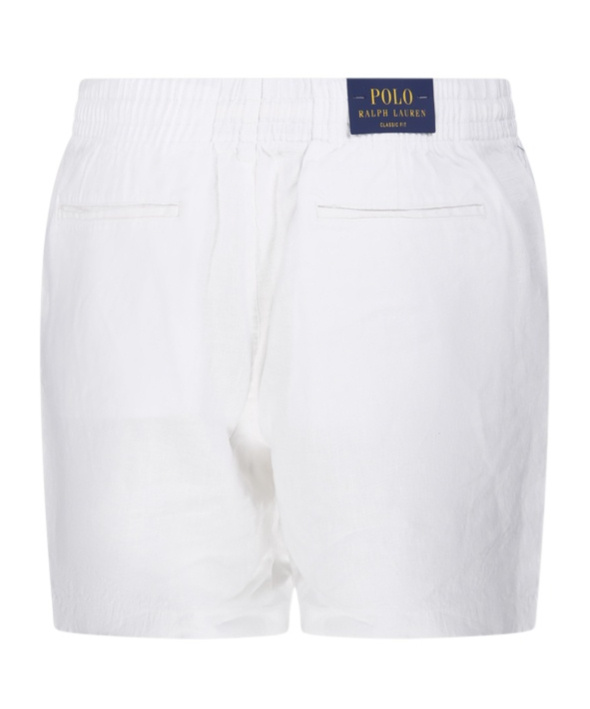Polo Ralph Lauren Mens Drawstring Two-slip-pockets Linen Shorts Deckwash White In Deckwash White