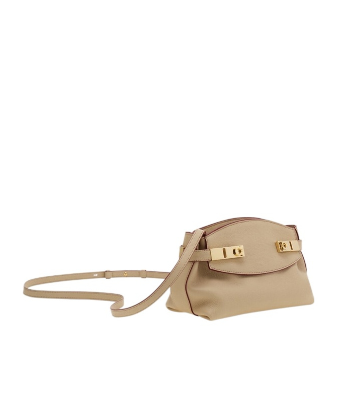 Ferragamo Hug Soft Crossbody Bag (xs) In Stone