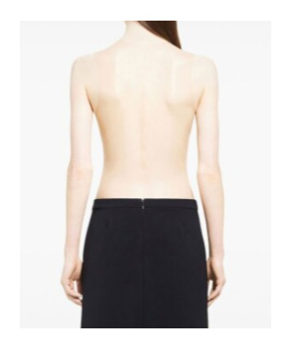 Courrèges Stretch Sheer Bodysuit High Neckline In Black