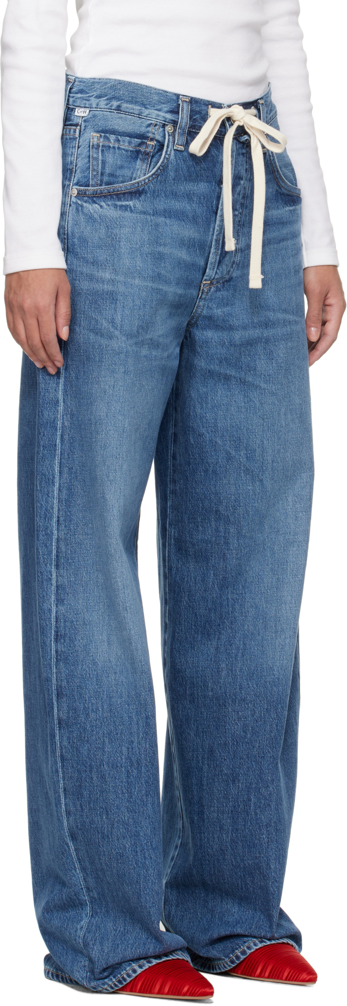 Shop Citizens Of Humanity Brynn High-rise Straight-leg Jeans In Blue