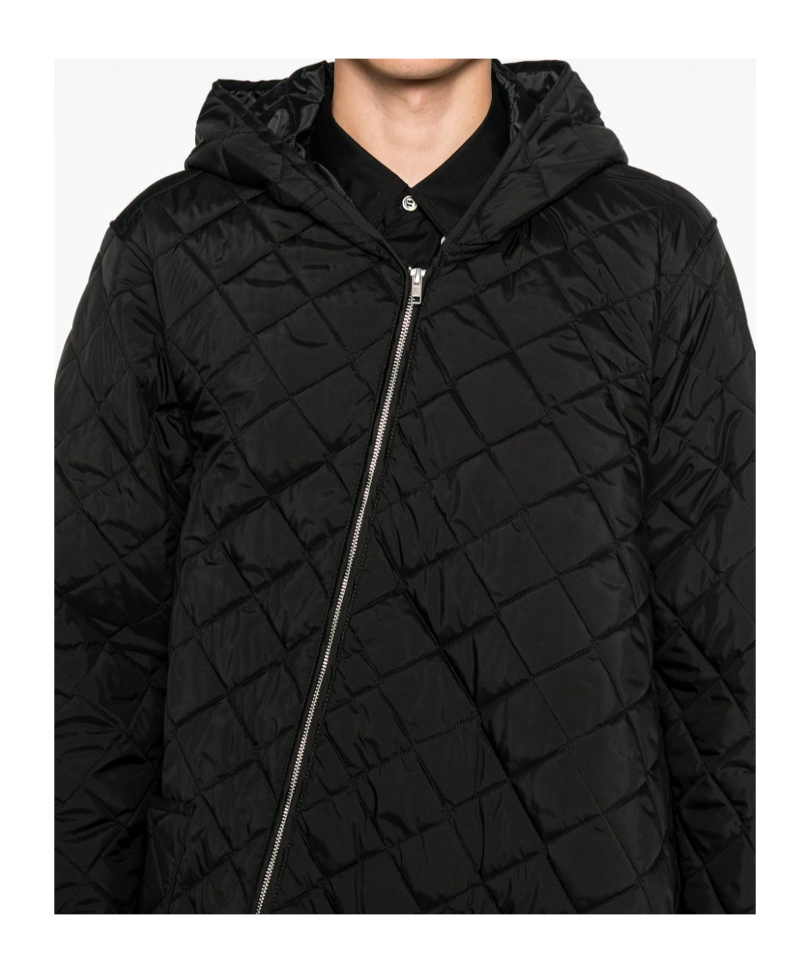 Comme Des Garçons Asymmetrical Zipper Cotton Suit In Black