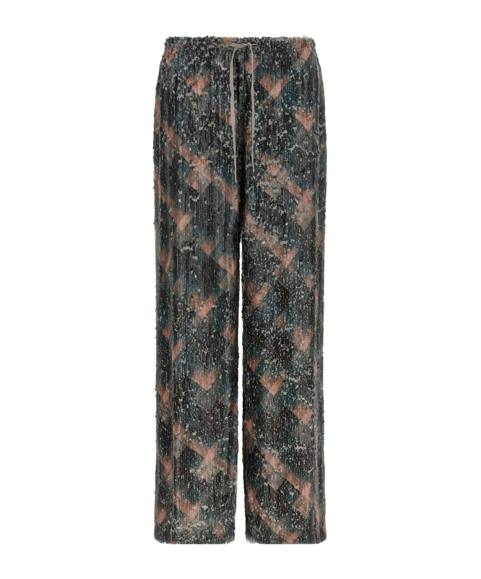 Dries Van Noten Waistband Pants Wide Leg Textured Fabric In Black