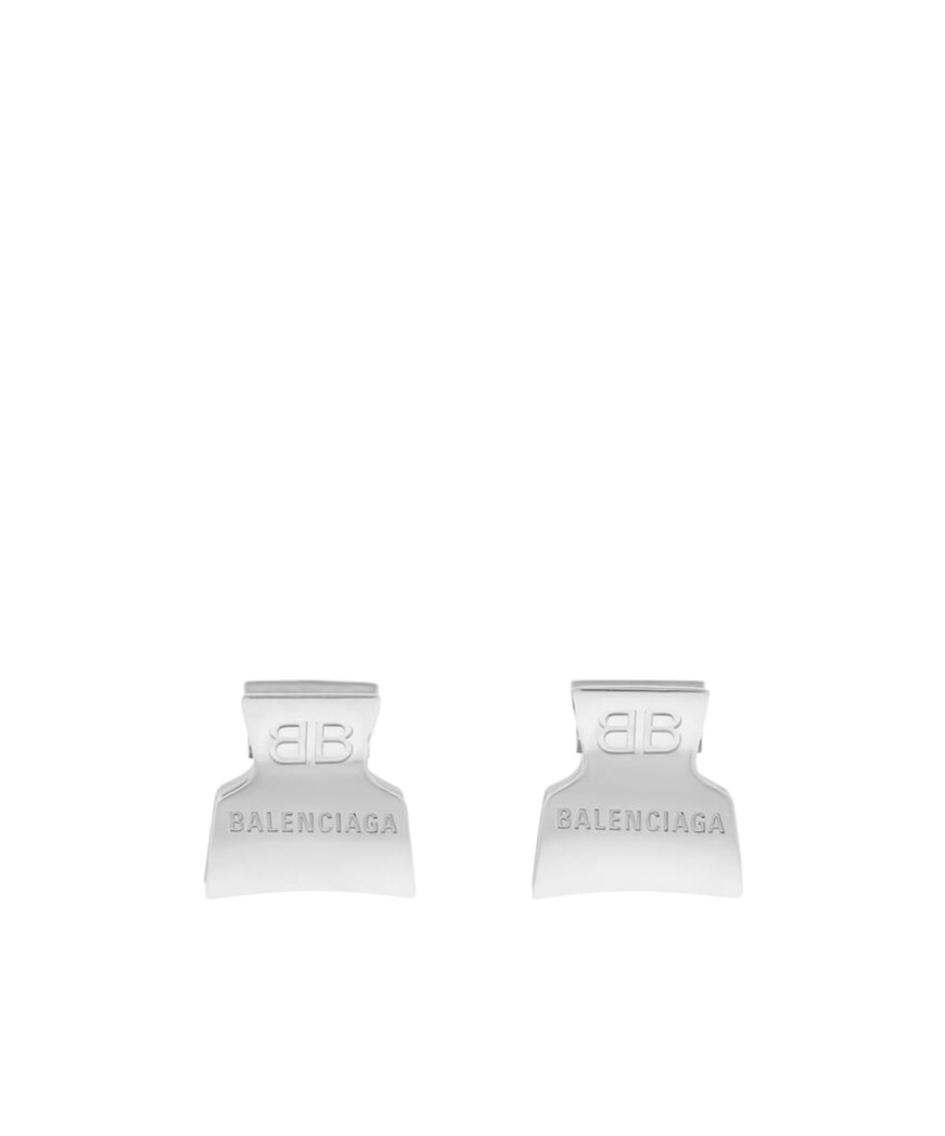 Balenciaga Silver Holli Bb Xs Hair Clip Set In White