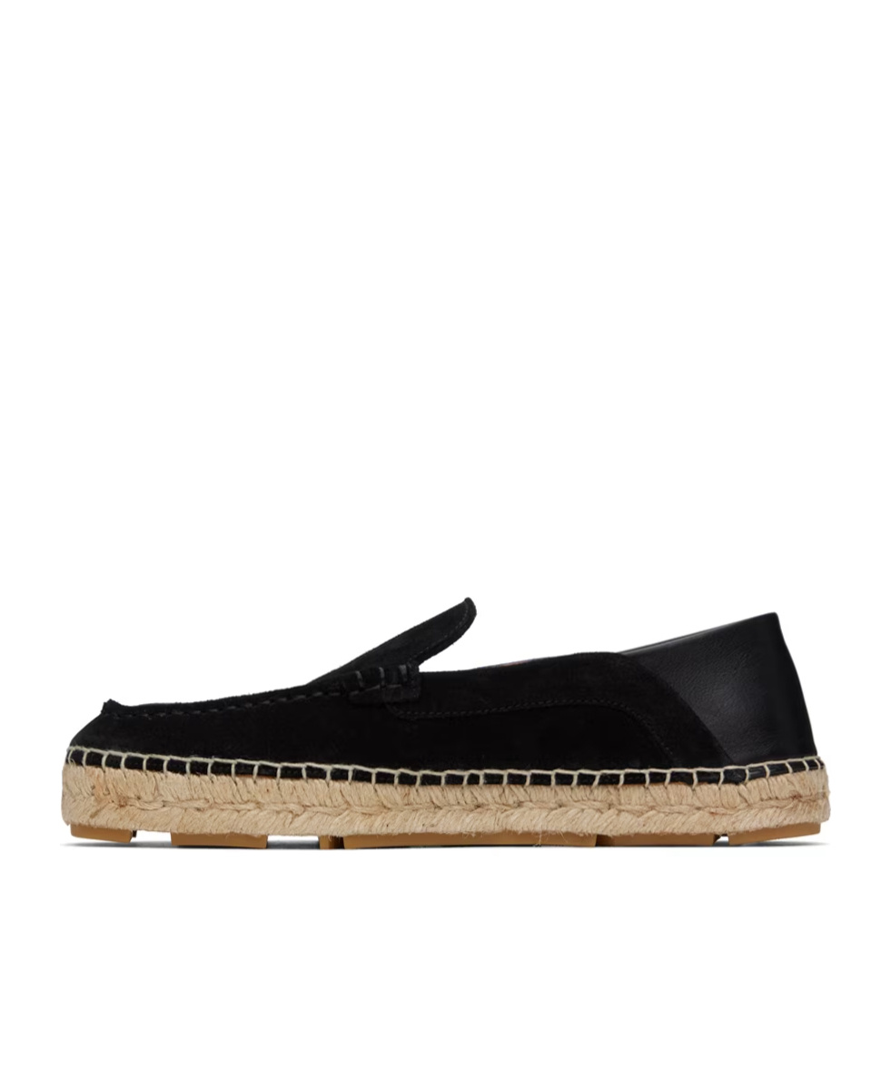 Versace Logo-print Suede Espadrilles In Black