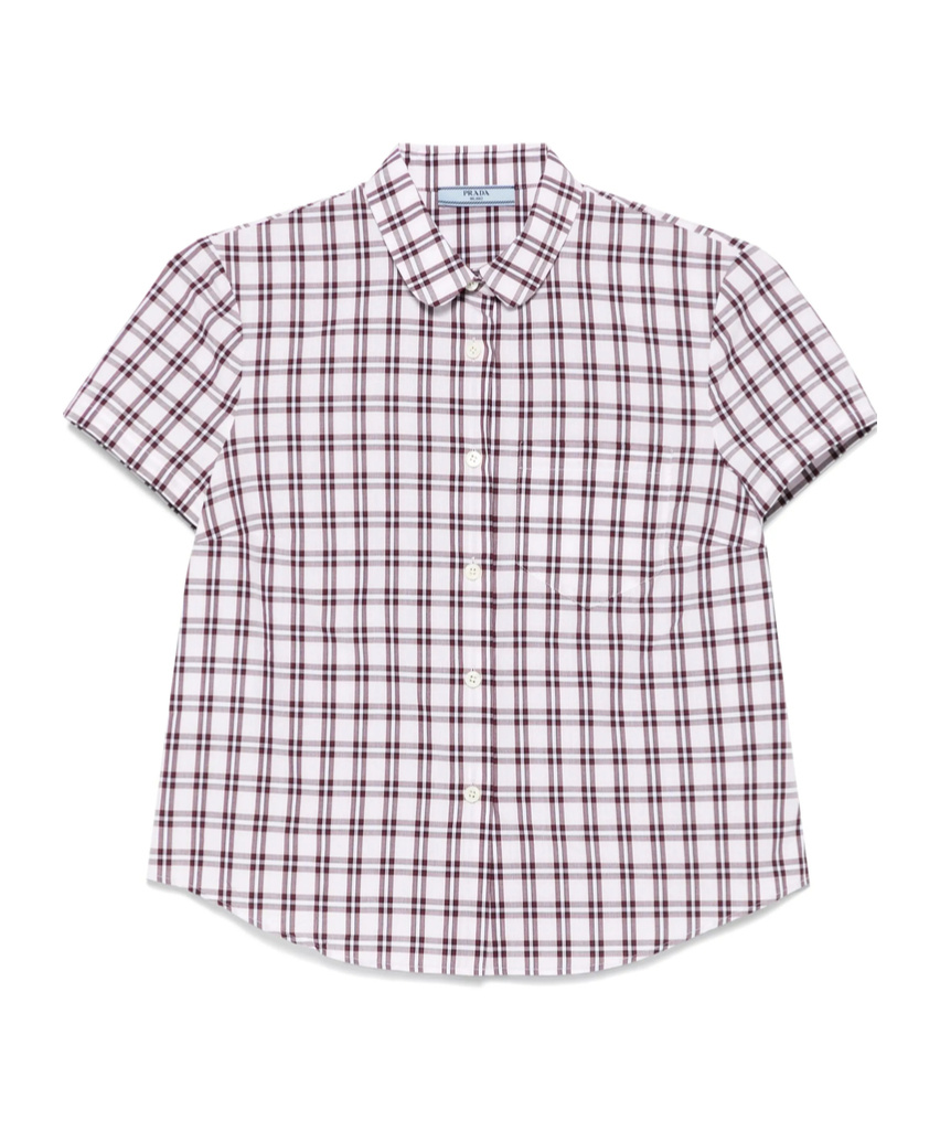 Prada Checked Cotton Shirt In Pink