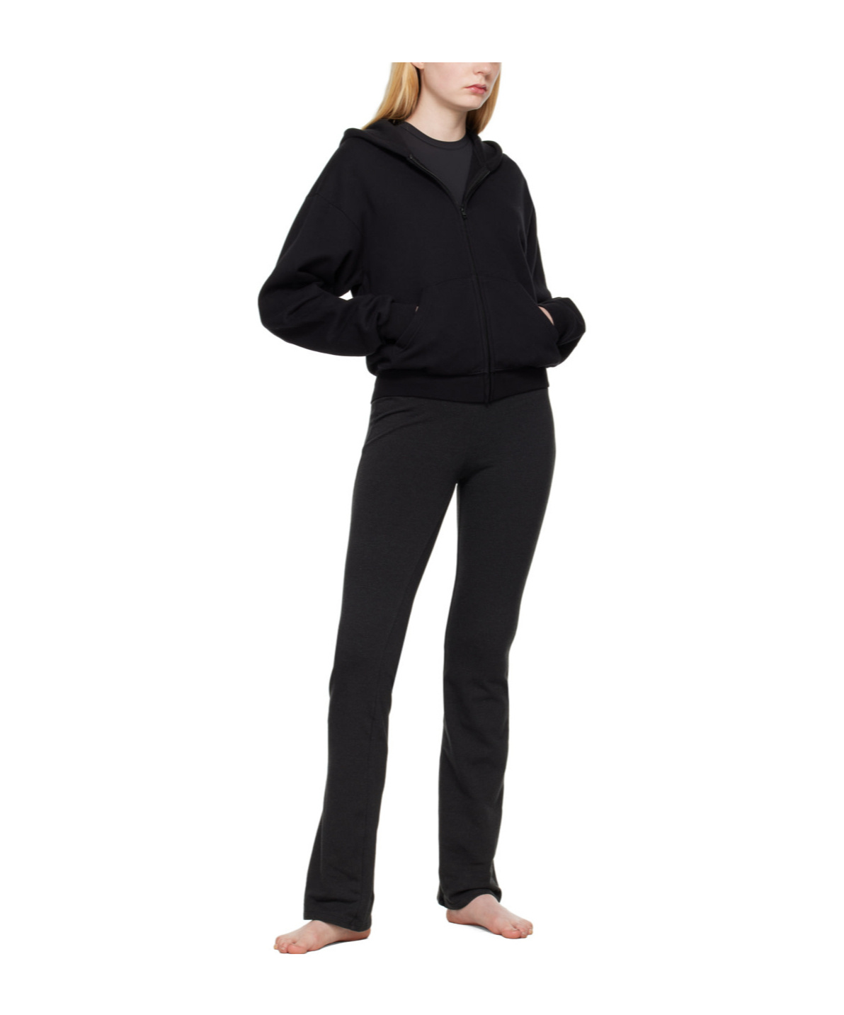 Skims Elastic Waist Casual Pants In Black