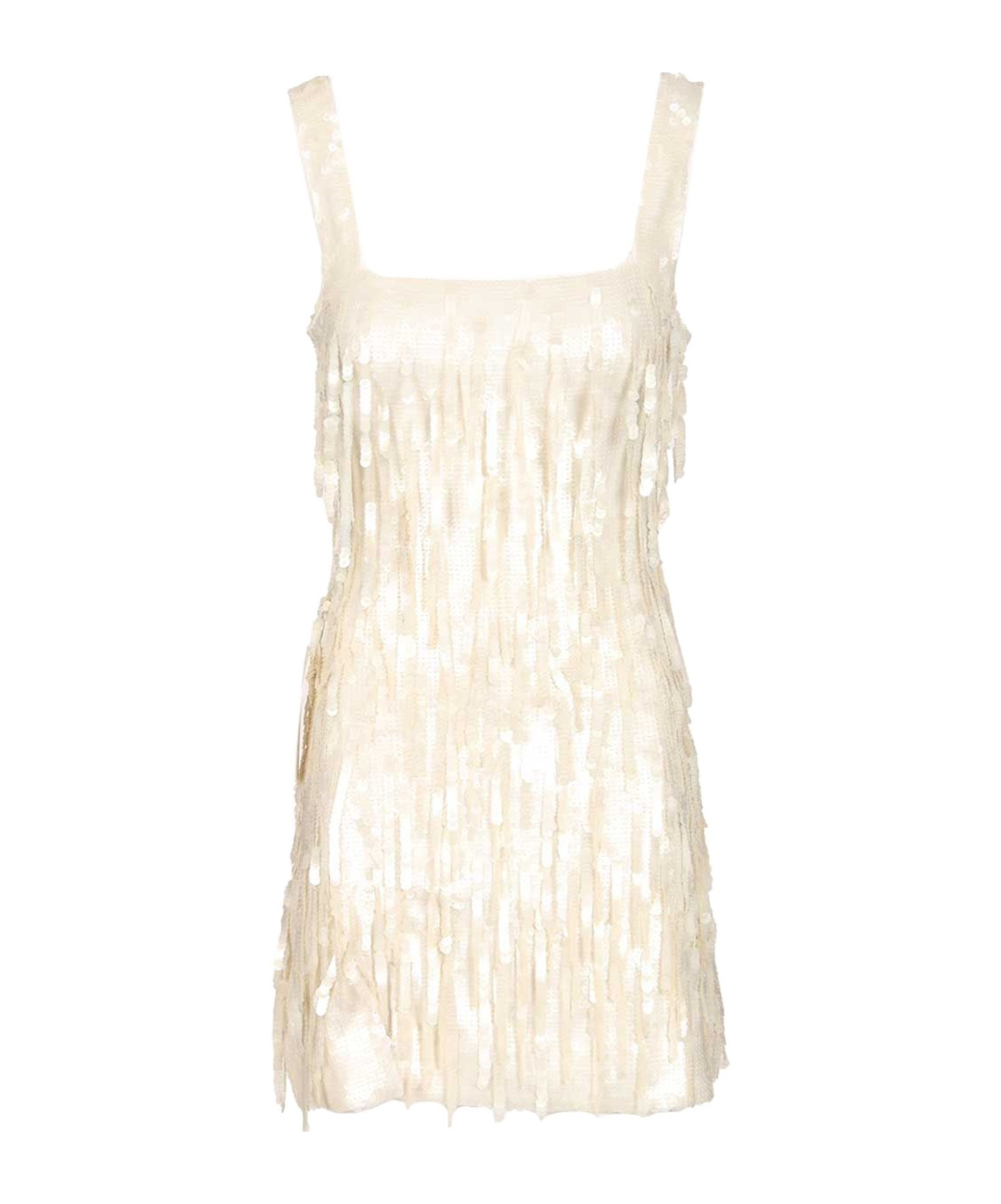 Staud Le Sable Dress Pailettes Fringe Dresses White In White