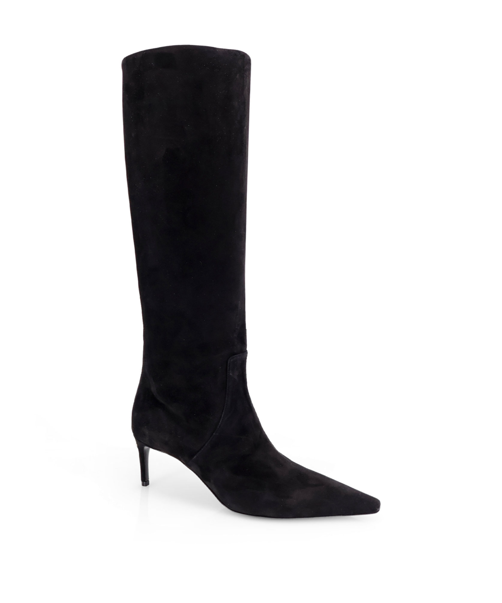Dolce & Gabbana Black High Boots With Dg Logo In Suede Woman In Black