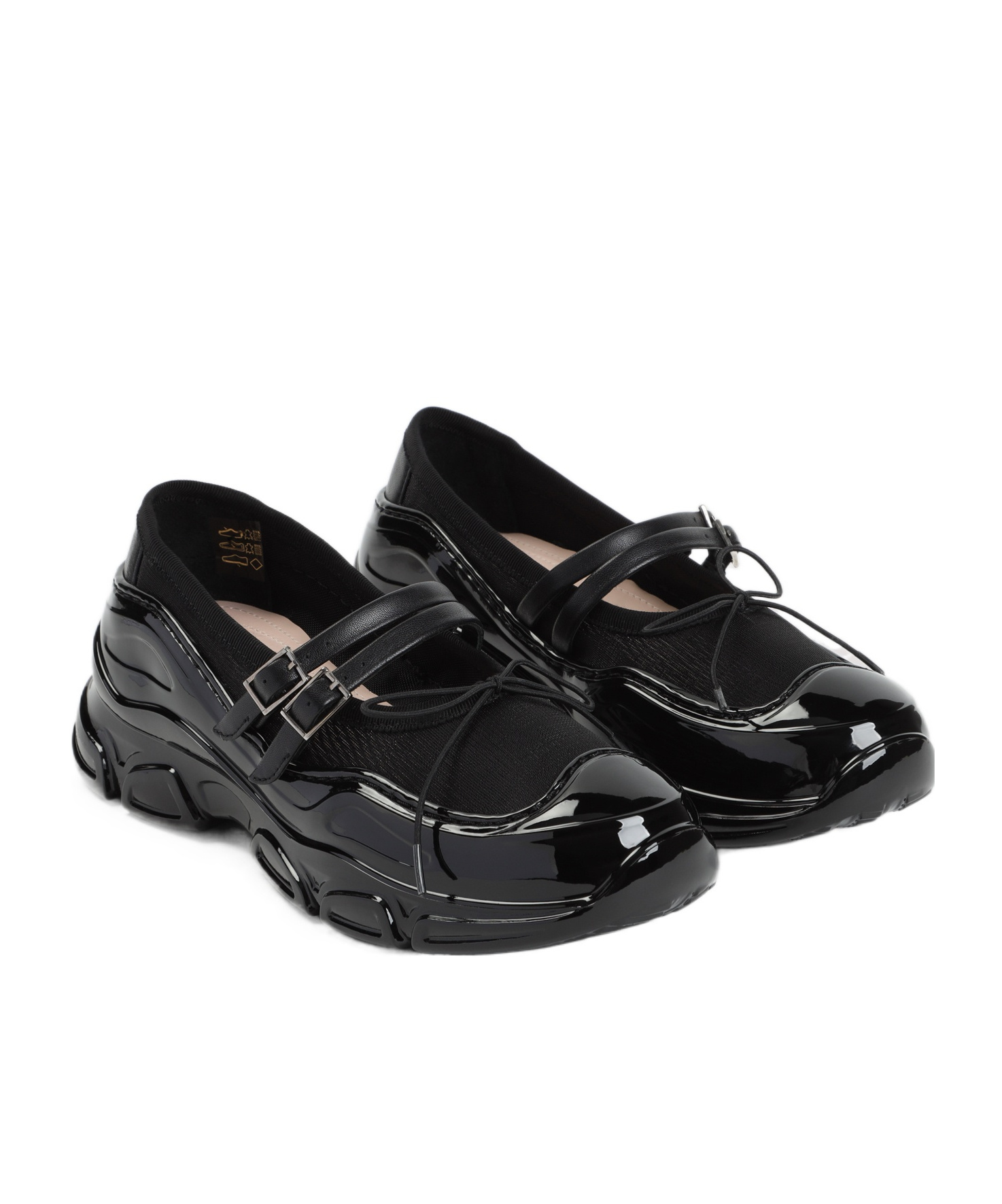 Simone Rocha Crystal Buckle Tracker Leather-trimmed Shoes