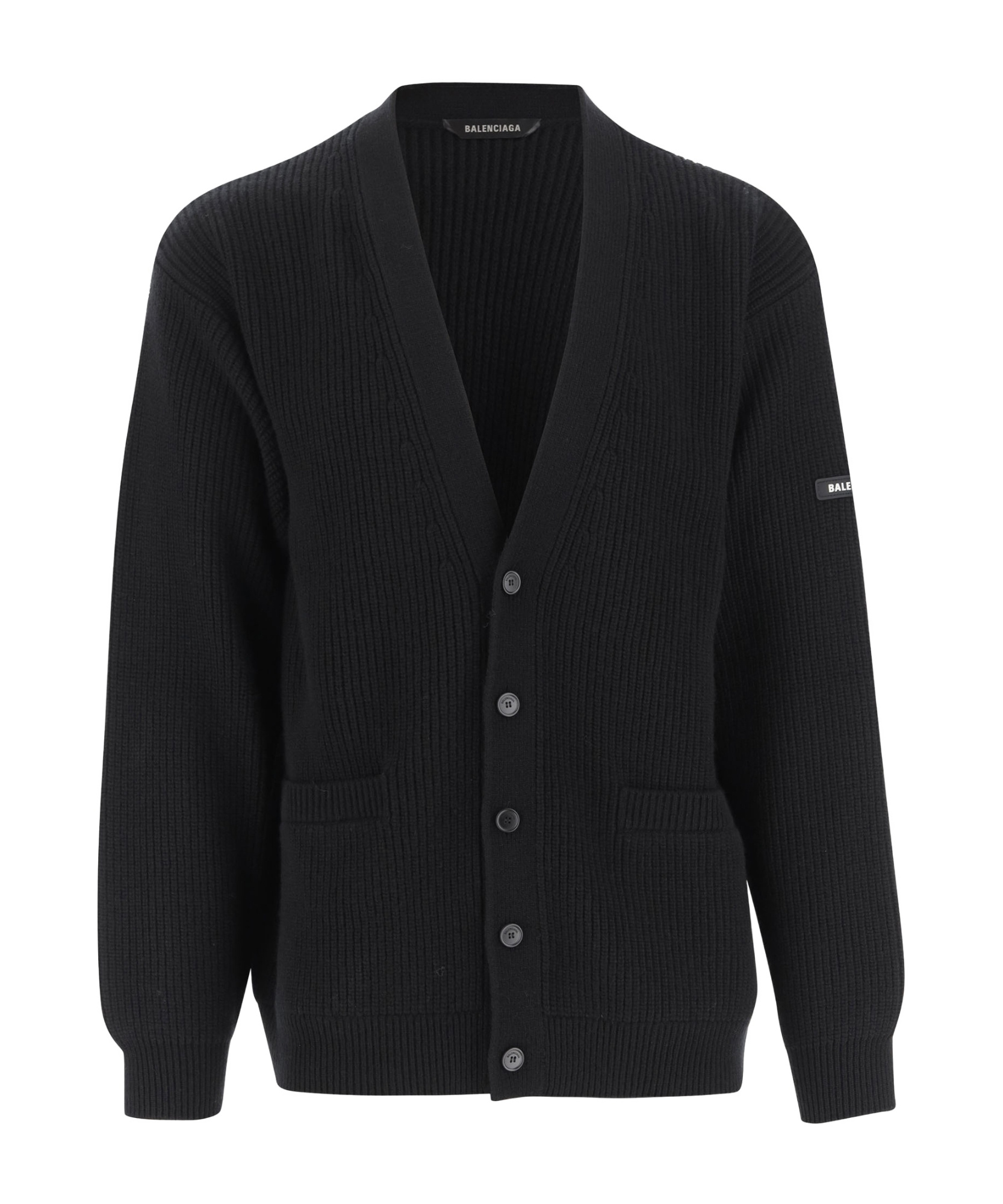 Balenciaga Wool Cardigan In Black